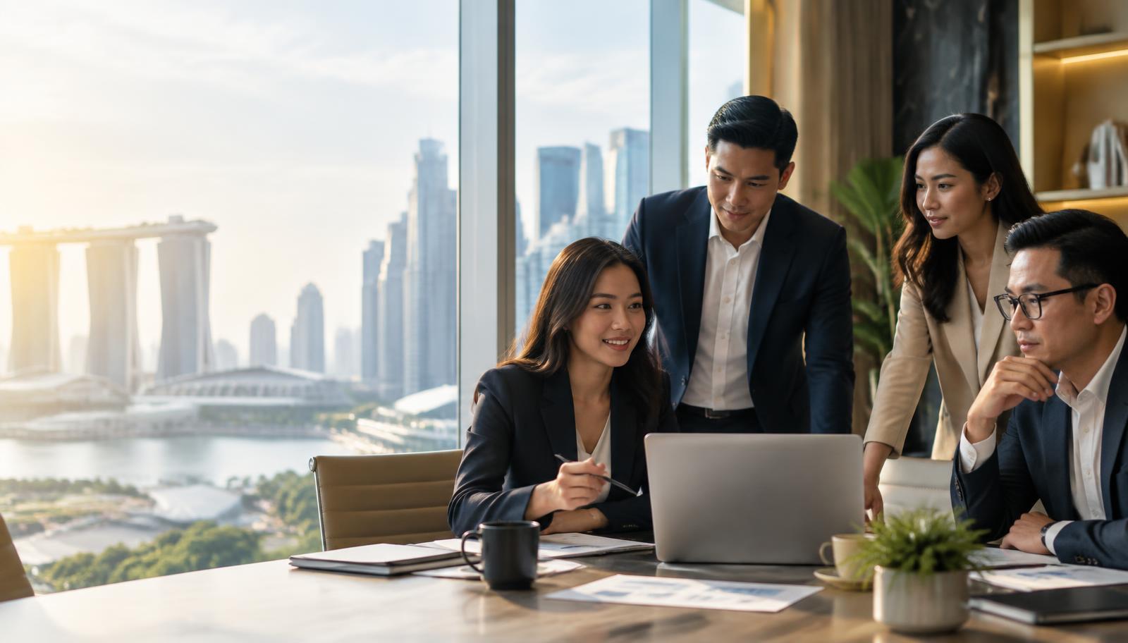 ASEAN business professionals collaborating in Singapore